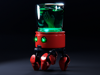 Robot crab 3d art blender c4d charachter crab cycles game gameart hand jar model octane realism redshift