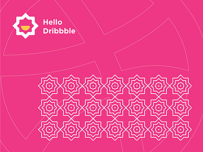 Hello Dribbble! branding design flat hello dribbble illustration illustrator islamic logo minimal morocco tiles typography ui vector