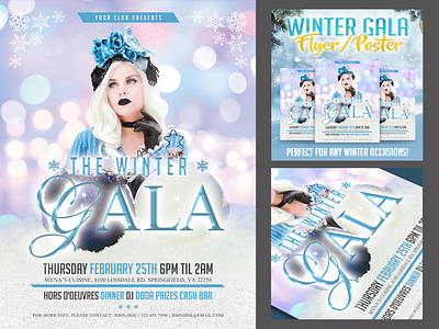 Winter Gala Flyer design event flyer gala party poster print winter winter party