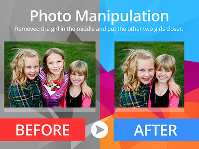 Photo Manipulation - Girl in the Middle Removed before and after photo editing photo manipulation photoshop print work