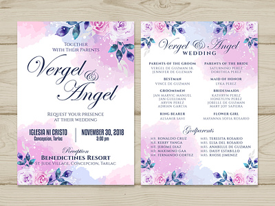 Invitation Design - Wedding design event invitation photo editing photoshop print wedding