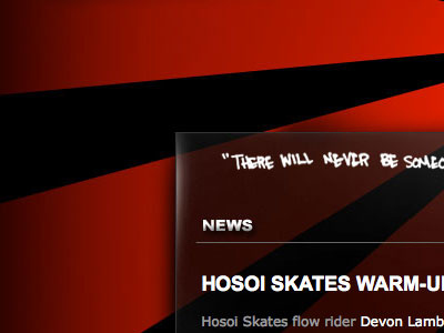 Hosoi Skates Glass Edge black border glass handwriting hosoi red skate skateboard