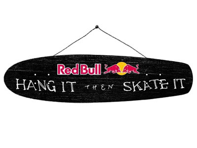Red Bull Hang It then Skate It art handtype illustration redbull skateboard