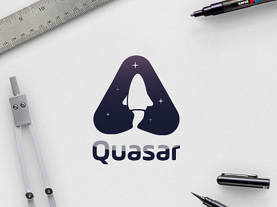 Quasar branding daily challange daily logo daily logo challenge design icon illustration logo quasar rocketship rocketship logo vector