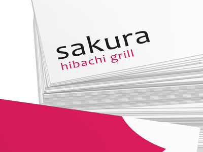 Sakura Hibachi Grill Business Card brand business cards design identity logo print