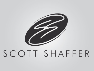 Scott Shaffer Logo artist black bronze logo minimal name sculpture simple swirl