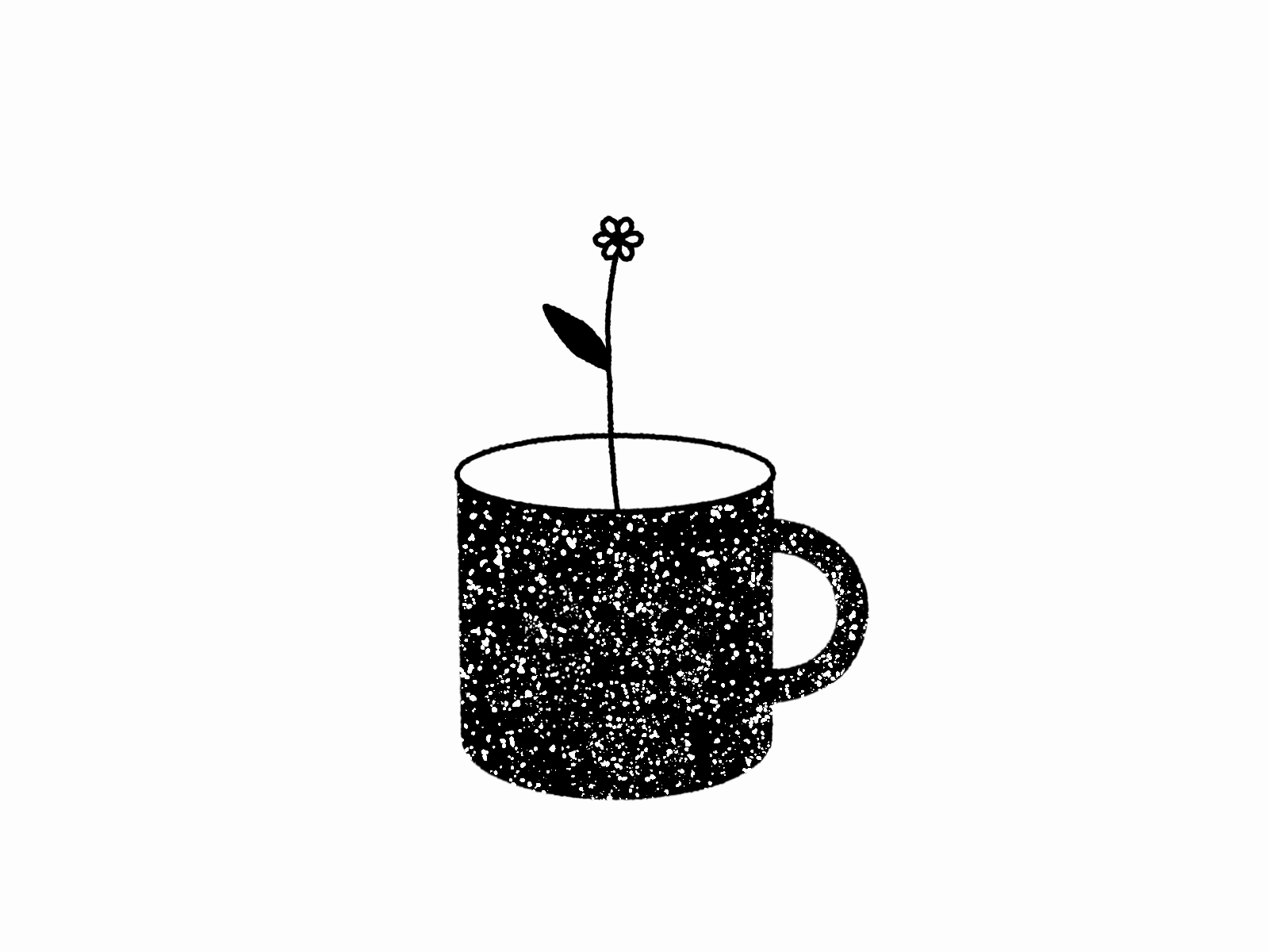 Spring animated gif animation black and white coffee design drawing flower gif illustration procreate procreate app spring