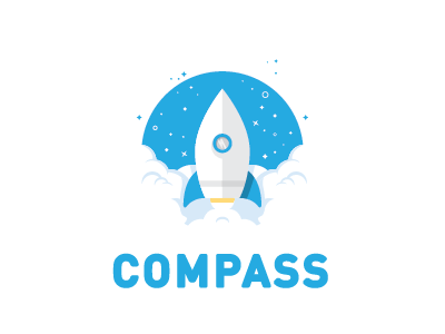 Space Compass logo mark rocket space