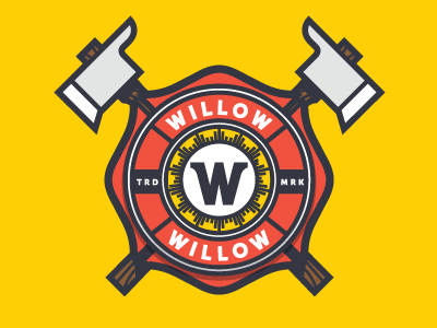 Willow beer branding illustration logo type