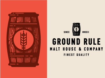Ground Rule Comps beer branding company house illustration logo malt type