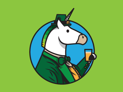 Unicorn Presents St. Patrick's Day beer horse illustration mark unicorn