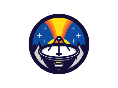Satellite badge logo mark space