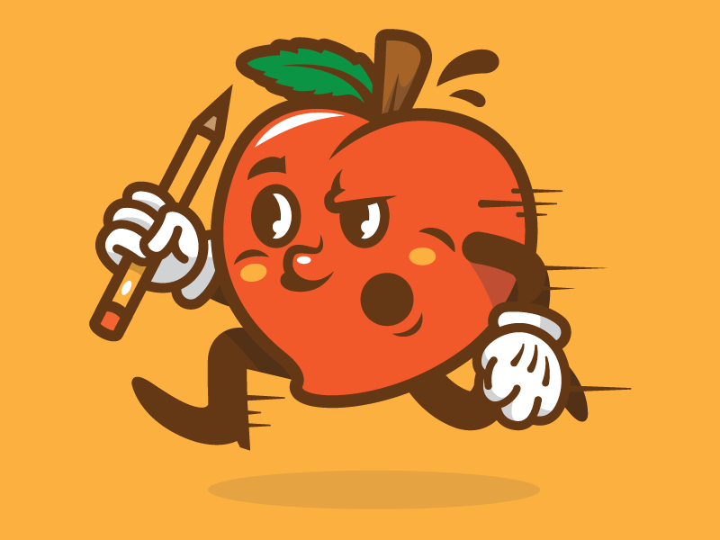 Fuzz the Peach peach pencil illustration running creative south
