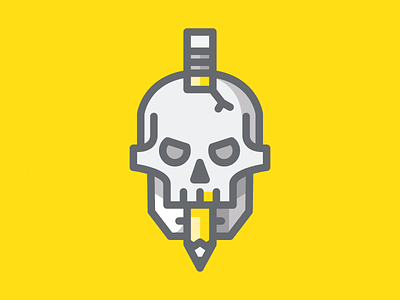 Skull illustration lines logo mark pencil skill skull strokes