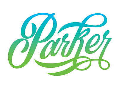 Parker custom handmade letters script type