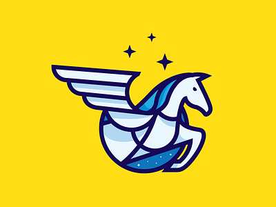 Pegasus horse illustration logo mark wings