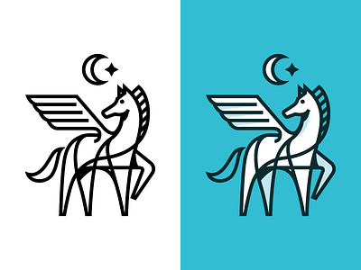 Pegasus horse illustration logo mark wings
