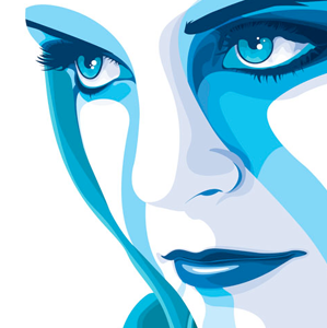 Beautiful Blue blue eyes graphic illustration illustrator monochromatic negative space pittsburgh