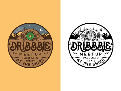 Dribbble Meetup Tee axe badge dribbble illustration mark meetup mounatins mountains type