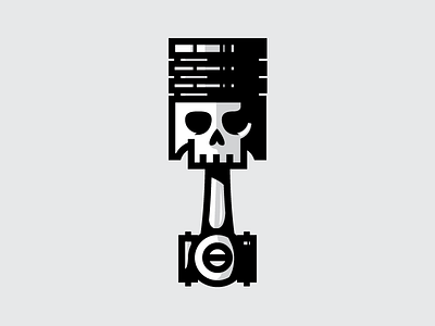 Skull Piston icon hot rod illustration mark motor piston skull