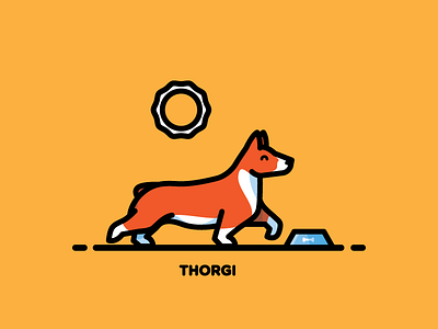 Corgi corgi dog food illustration pet sun thor