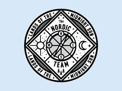 Nordic Compass Badge badge compass illustration logo moon north travel type