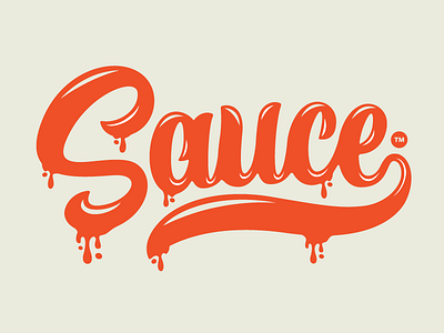 Sauce brand lettering letters logo sauce script sweet syrup tomato type