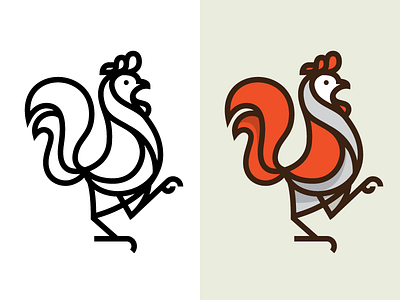 Rooster Mark chicken illustration logo mark rooster
