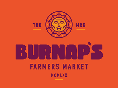 Burnaps apples branding farmers farming logo mark market sun type