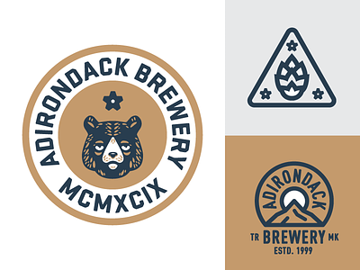 Drunk Bear badge bear beer brewery hops logo mark mountains new york patch