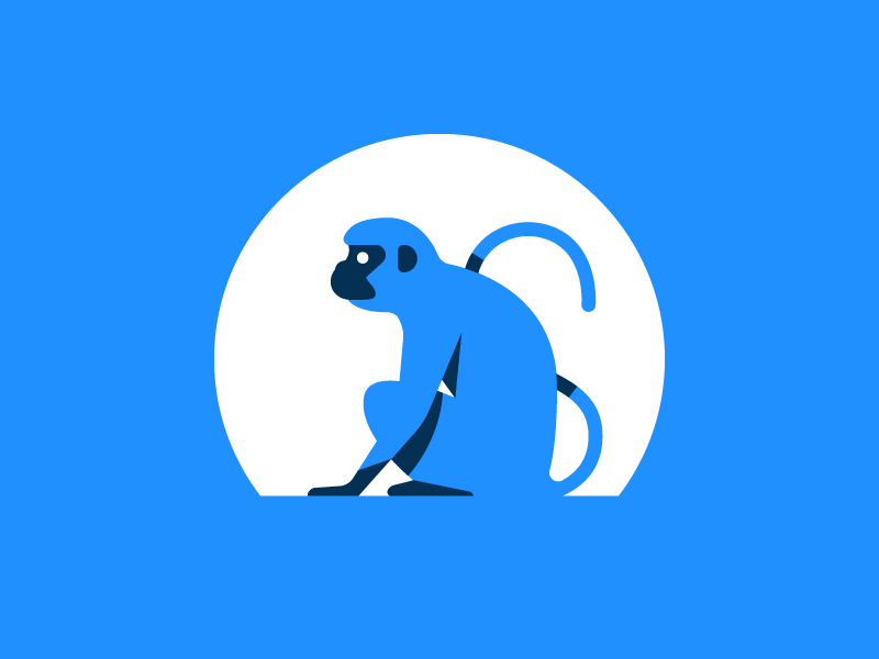 Monkey monochromatic ape logo sun mark monkey