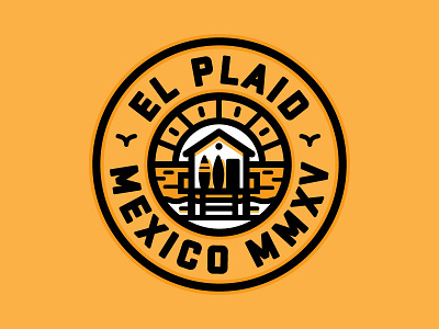 El Plaid badge logo mexico sun surfing