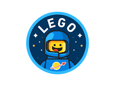 Lego astronaut badge delivery icon illustration lego nasa space space ship