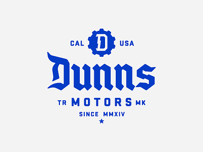 Dunns branding cycle gears letters logo motorcycle motors type
