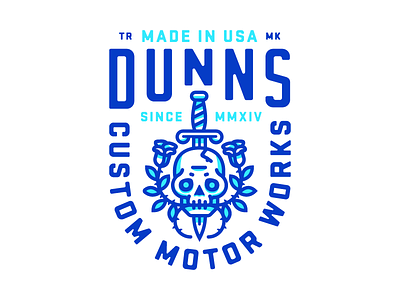 Dunns branding cycle gears letters logo motorcycle motors type