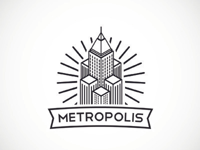 Metropolis black and white brand identity branding building city empire high risers logo metropolis sky scrappers skyline tower