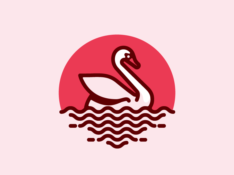Swan line illustration logo mark swan bird