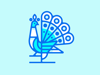 Peacock bird illustration logo peacock