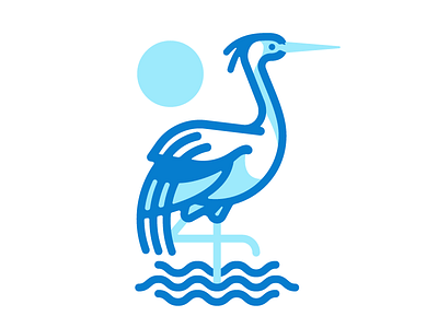 Crane Mark bird crane illustration line logo mark
