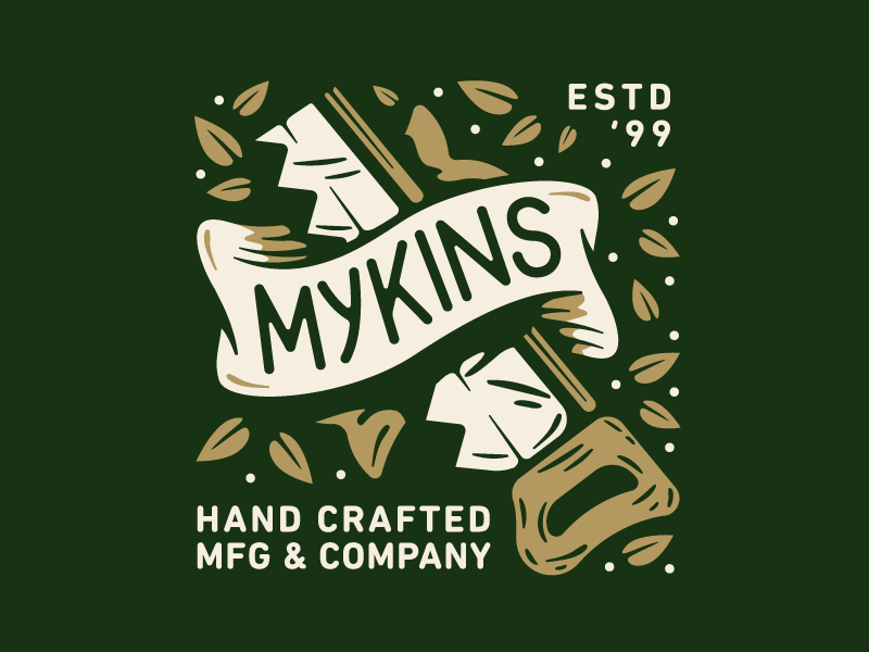 Mykins type mark logo branding custom letters wood