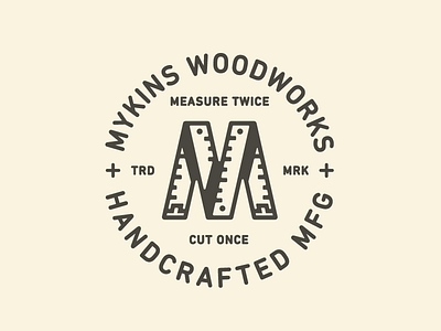 M Mark branding letter logo mark type wood woodworks