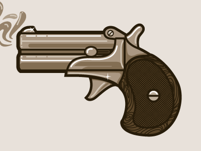 Gun bang brown gun illustration monochromatic old pistol sketch smoke wood grain