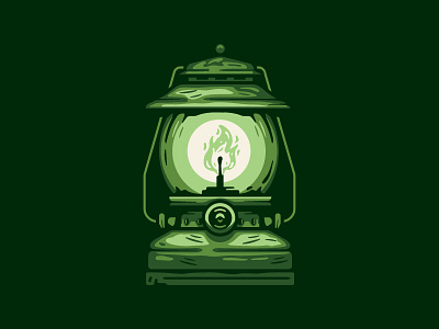 Lantern camping flame illustration lantern
