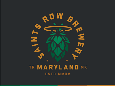 Saints Row Brewery beer branding brewery halo hops logo mark maryland saint type