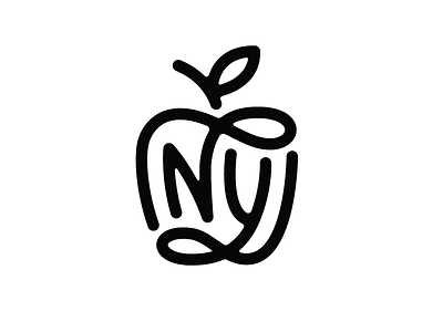 NY Monogram apple city logo mark monogram new york ny nyc