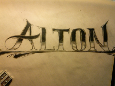Alton Custom Type (Sketch) color pencil custom type font hand made illustration lettering letters old lettering sketch texture