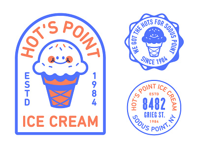 Hot's Point badges branding ice cream logo