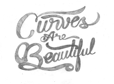 Curves are Beautiful branding concepts custom type font hand made illustration lettering letters logo texture