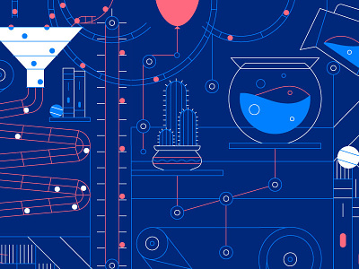 Rube Goldberg Machine by Nick Slater for Asana on Dribbble