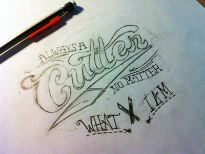 Cutter Sketch branding concepts custom type font hand made illustration lettering letters logo texture